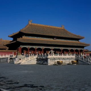 Profile view of the Qia Qing Gong Heavenly Purity Palace in the Forbidden City