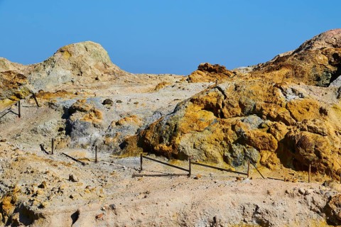 Yellow sulphur rock