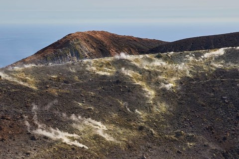 Black lava rock