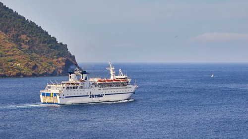 Passing Siremar car ferry