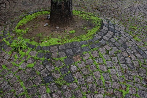 Uneven cobblestones