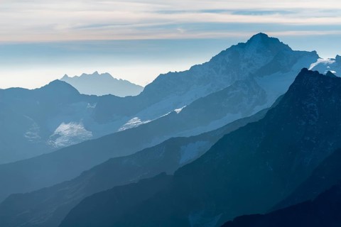 View of the alpine mountains