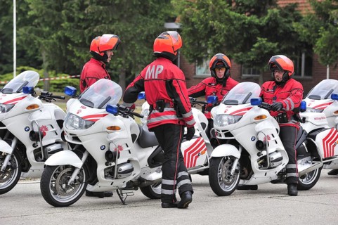 Motorcycles and Military Police of the Belgian army