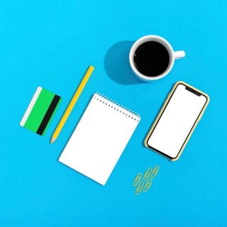 Top view online shopping concept