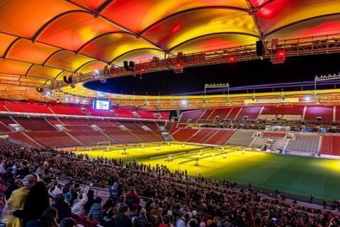 Artificial sunlight in the MHPArena. In the VfB Stuttgart football stadium