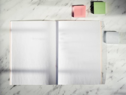 Top view note stickers notebook