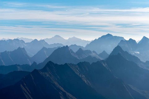 View of the alpine mountains