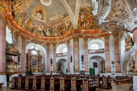 Interior of the Holy Trinity Church Kappl in the district of Kappl