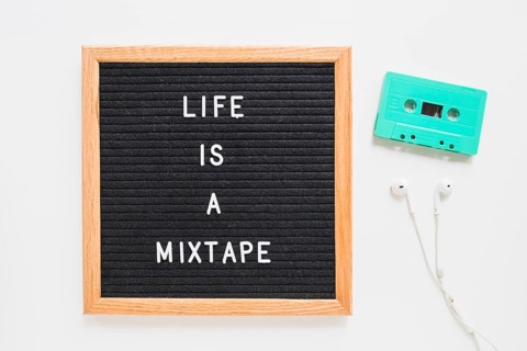 Life is mixtape lettering board