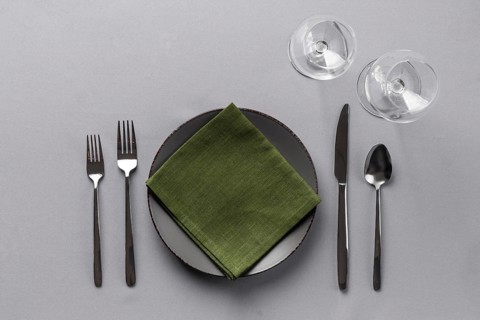 Top view table etiquette elements