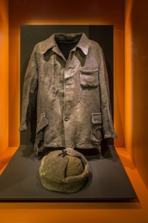 Soviet prisoner's clothes of the Sachsenhausen Nazi concentration camp in Oranienburg
