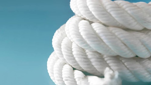 Twine strong white rope close up