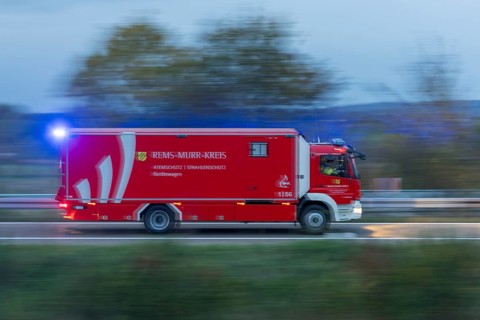 Fire engine in use