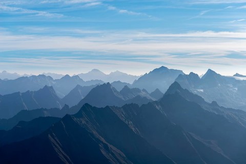 View of the alpine mountains