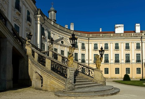 Grand staircase to the main wing