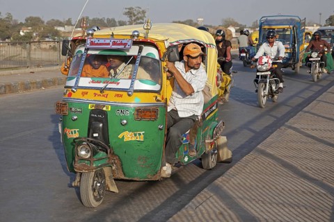 Fully loaded autorickshaw