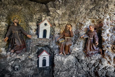 Grotto with statues of saints