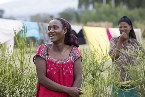 Smiling local black woman of the Halaba tribe