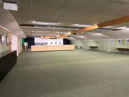 Modern Shooting Range For Archery in an Illuminated Underground Tunnel in Switzerland