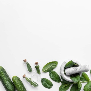 Organic cosmetics products with copy space