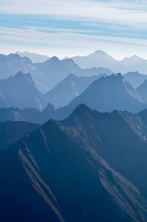 View of the alpine mountains