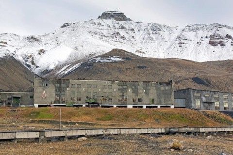 Derelict buildings and factory at Pyramiden