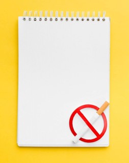 Notebook with stop smoking sign