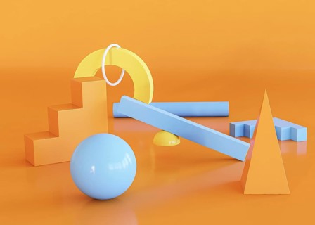 Scene abstract 3d geometrical background_3