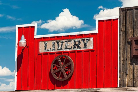 Old shop in western scenery