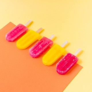 High angle ice cream sticks with flavor