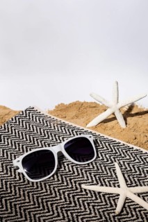 High angle sunglasses starfish