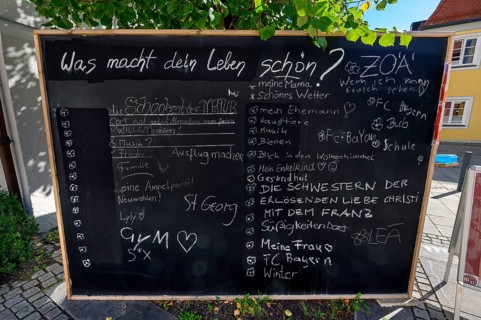 Blackboard with answers
