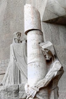 Sculpture of Jesus being flogged
