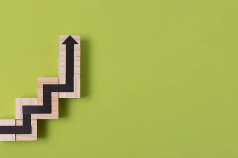 Snake game arrow with wooden outline copy space