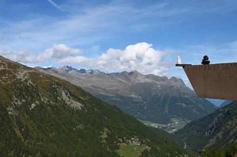 Viewing platform on the Timmelsjoch High Alpine Road between Austria and Italy
