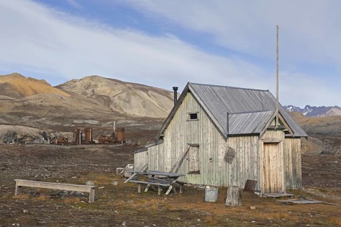 Wooden cabin at abandoned marble quarry at Camp Mansfield