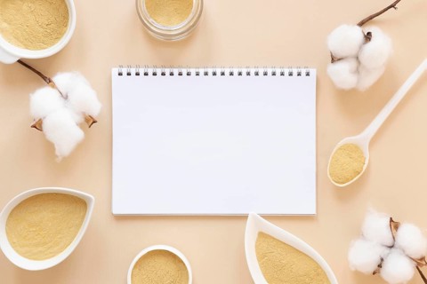 Natural spa sand bowls cotton flowers