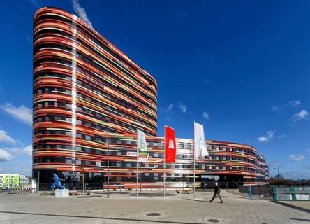 Colourful facade on an office building