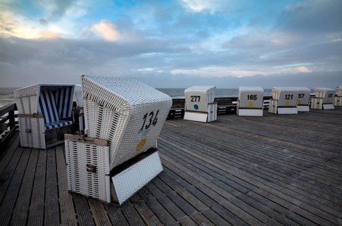 Empty beach chairs