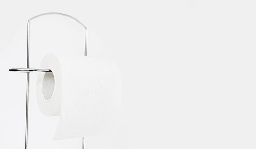 Toilet paper roll with copy space
