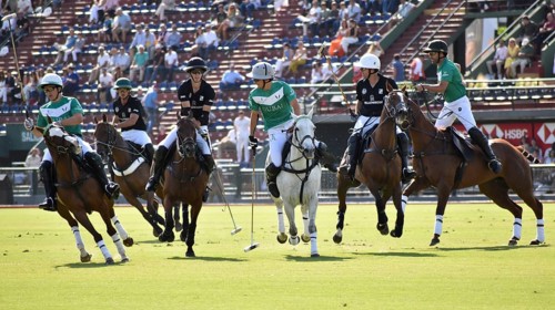 Scene from the match between La Natividad and Ellerstina Yellowrose at the 130th Argentine Open Polo Championship
