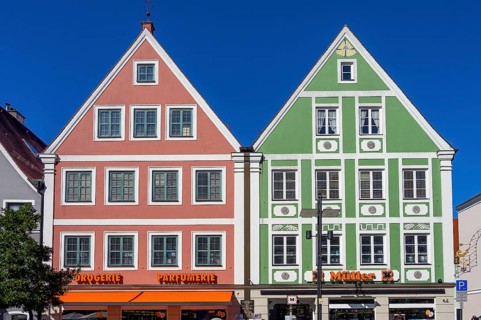 Two pointed gable houses in Maximilianstrasse