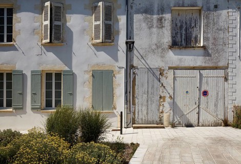Old facade with shutters