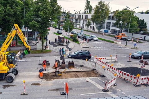 Road construction work