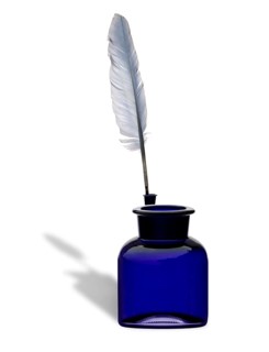 Inkwell with a quill