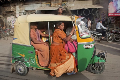 Fully loaded autorickshaw