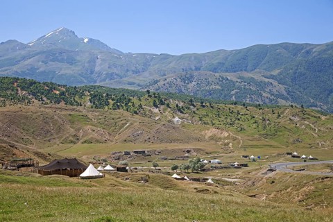 Tents in semi nomad settlement in the mountains of Eastern Anatolia