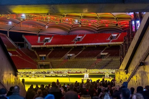 Artificial sunlight in the MHPArena. In the VfB Stuttgart football stadium