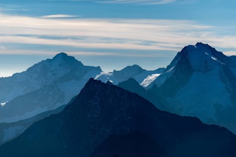 View of the alpine mountains