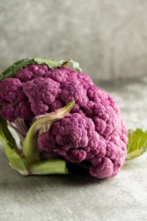 High angle delicious pink cauliflower